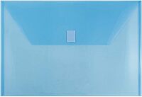 JAM PAPER Plastic Booklet Envelopes with Hook & Loop Closure - Pack of 12