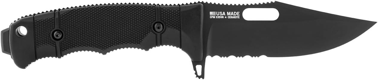 SOG Seal Fx Fixed Blade Partially Serrated ProfeSSIonal Tactical Knife S35Vn Steel Tough Glass-Reinforced Nylon Handle