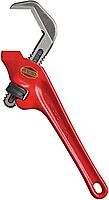 RIDGID 31305 Model E-110 9.5" Offset Hex Jaw Pipe Wrench, Red, Made in The USA & 31015 Heavy-Duty Straight Pipe Wrench