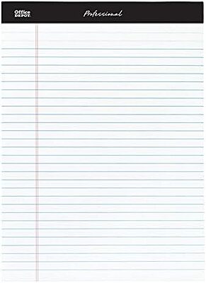 Office Depot Professional Legal Pad, 8 1/2in. x 11.75in., Legal Ruled, 50 Sheets Per Pad, White, Pack Of 8 Pads, 99528
