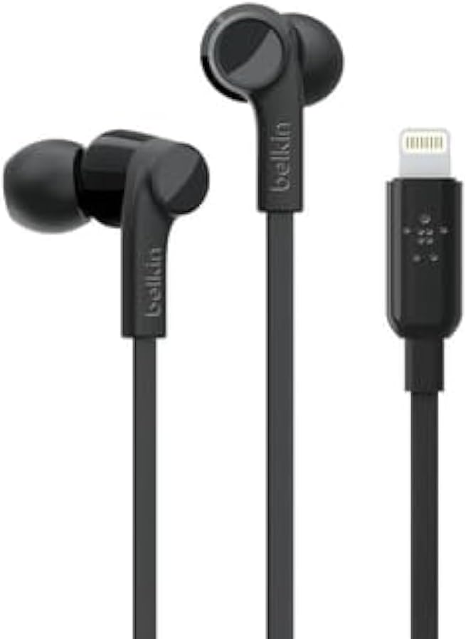Belkin SOUNDFORM Wired Earbuds with Lightning Connector - Stereo - Black