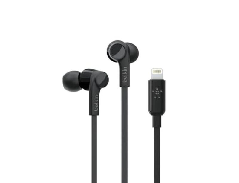 Belkin SOUNDFORM Wired Earbuds with Lightning Connector - Stereo - Black