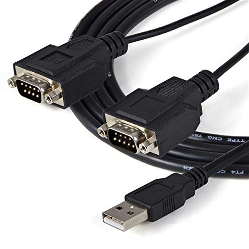 StarTech.com 6ft (1.8m) 2-Port FTDI USB to Serial RS232 Adapter Cable with COM Retention