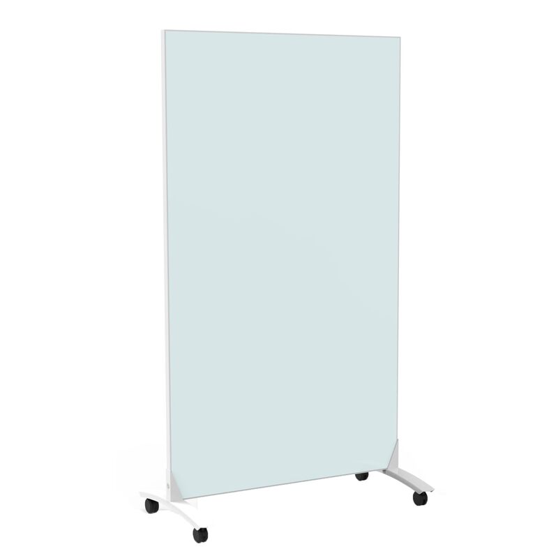 U Brands Double Sided Magnetic Glass Dry-Erase Mobile Floor Easel, 72in X 42, Actual Size 72in X 40in (4777U00-01)