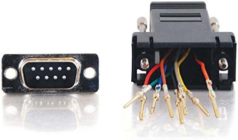 C2G 02947 RJ45 to DB9 Male Serial RS232 Modular Adapter, Black 1.5 Inch