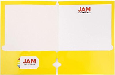 JAM PAPER Laminated Two-Pocket Glossy 3-Hole Letter Size Folders