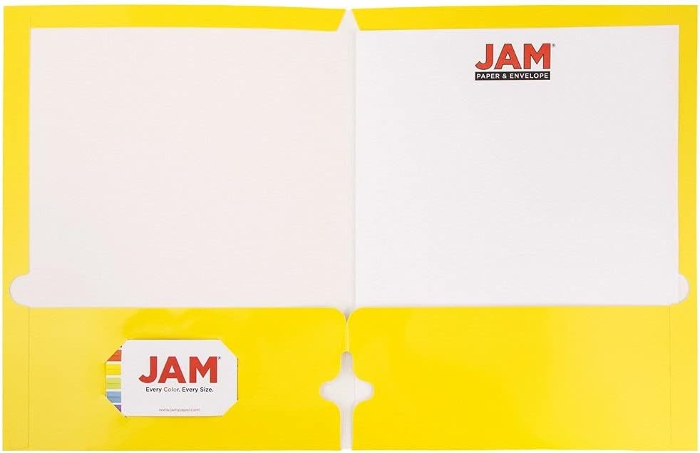 JAM PAPER Laminated Two-Pocket Glossy 3-Hole Letter Size Folders