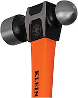 Klein Tools H80332 Ball-Peen Hammer, 32-Ounce Head, Fiberglass Non-Slip Shock Absorbing Grip Handle with Tether Hole, 15-Inch