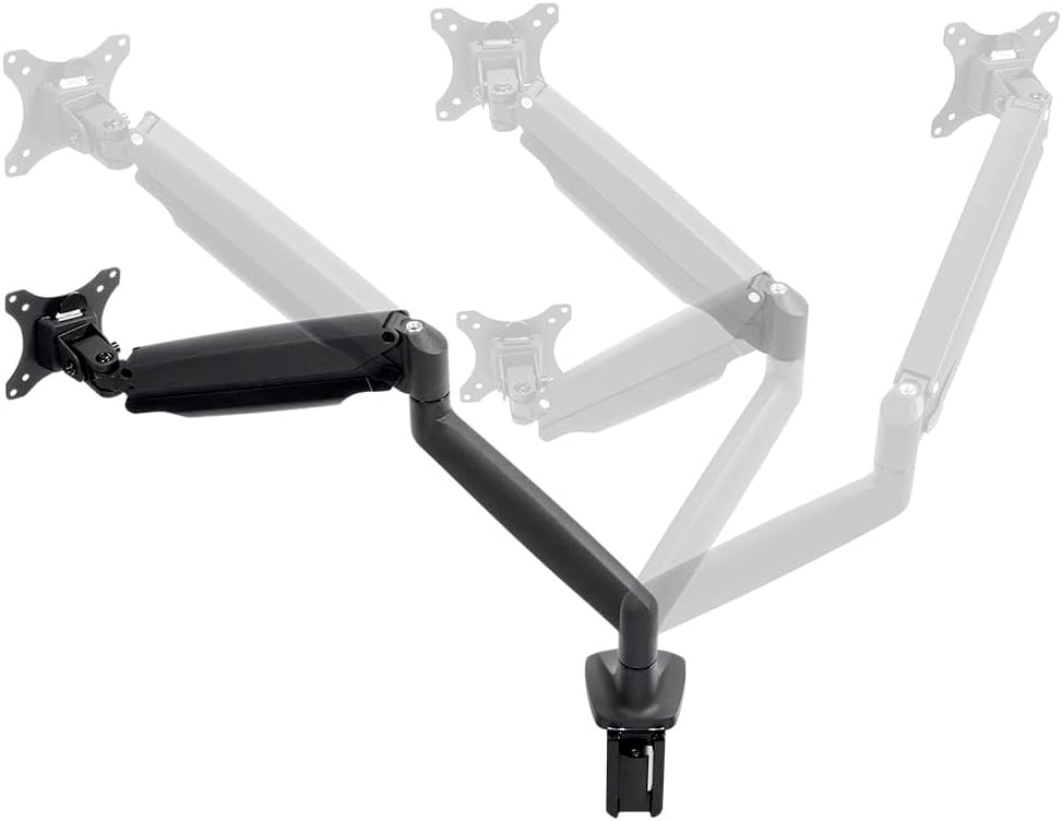 Monoprice Single Monitor Adjustable Gas Spring Desk Mount - Black, Supports Up to 34 inch Monitors, 19.8 LBS Display Weight
