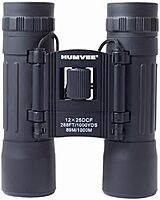 Humvee HMV-B-8X21B Rubber Armor Compact Binocular with Anti-Reflective Ruby Red Lens, 8x21, Black