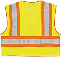 MCR Safety WCCL2 Class 2 Polyester Mesh Flame Resistant Safety Vest, Fluorescent Lime