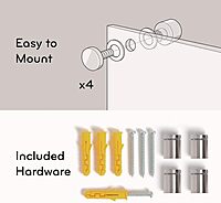 U Brands Glass Non-Magnetic Dry-Erase Board, 36in X 24in, Black Surface, Frameless, Actual Size 35in X 23in (170U00-01)