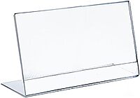 Azar Displays Acrylic L-Shaped Sign Holders, Clear - Pack of 10