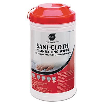 Nice-Pak Sani-Cloth Disinfecting Surface Wipes, 200 Count, 7.5 x 5.4 in