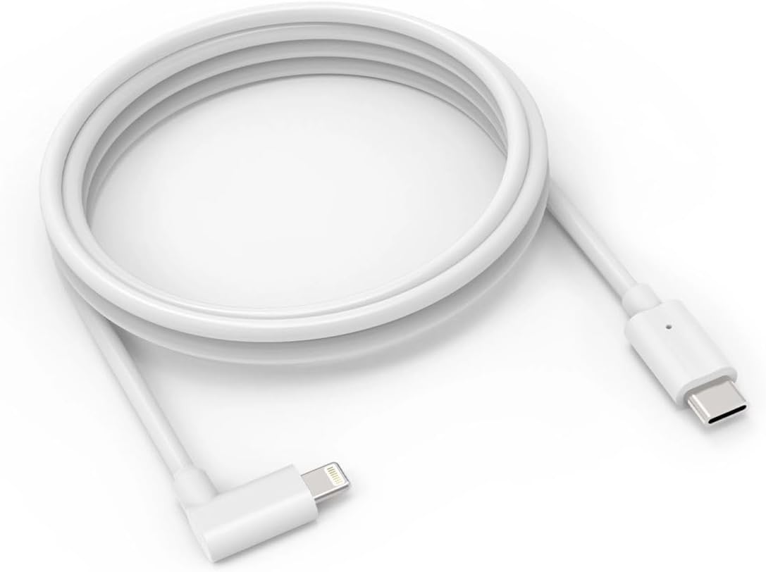 Compulocks 6ft Charge & Data USB-C to USB-C 90-Degree Cable Right Angle White
