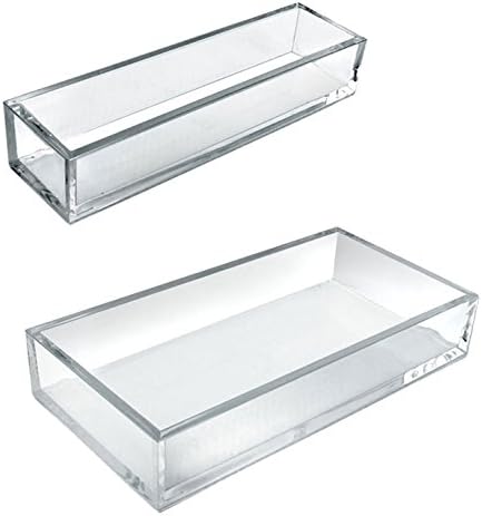 Azar Displays Deluxe Tray Organizers, Small Size, 2in x 11 3/4in x 5 7/8in, Clear, Pack Of 4