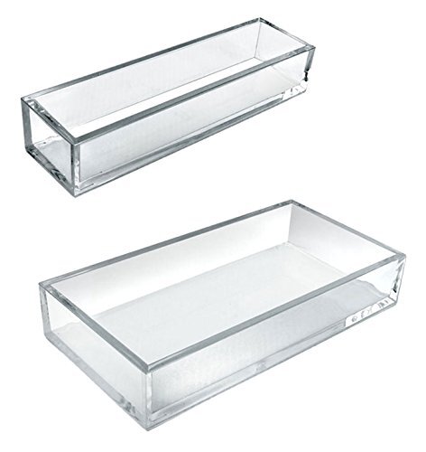 Azar Displays Deluxe Tray Organizers, Small Size, 2in x 11 3/4in x 5 7/8in, Clear, Pack Of 4