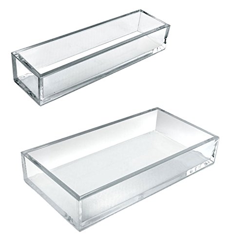 Azar Displays Deluxe Tray Organizers, Small Size, 2in x 11 3/4in x 5 7/8in, Clear, Pack Of 4