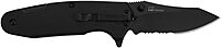 Kershaw Funxion EMT (8100); Multifunction Folding Pocketknife; 3 inch Partially Serrated Stainless Steel Blade; Carabiner Clip, Cord Cutter, Screwdriver Tip, Hex Wrench, Glassbreaker Tip , Black