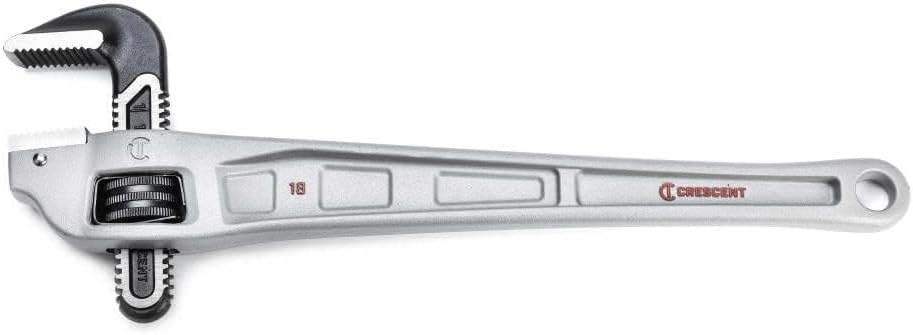 Crescent Aluminum Offset Handle Pipe Wrench - Heavy Duty Plumbing Tool for Tight Areas - Adjustable Home Repair Hand Tool