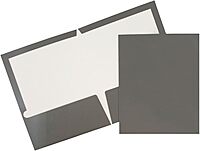 JAM PAPER Laminated Two-Pocket Glossy Presentation Folders - Letter Size