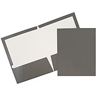 JAM PAPER Laminated Two-Pocket Glossy Presentation Folders - Letter Size