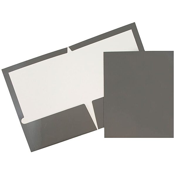 JAM PAPER Laminated Two-Pocket Glossy Presentation Folders - Letter Size