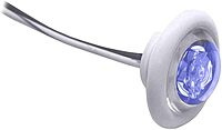 Innovative Lighting LED Bulkhead/Livewell Light The Shortie Blue LED w/White Bezel
