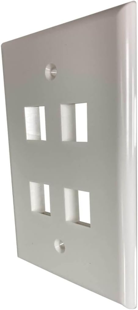 Tripp Lite Safe-IT 4-Port Single-Gang Outlet Keystone Wall Plate, Electrical & AV Applications, Ivory Gloss, TAA Compliant