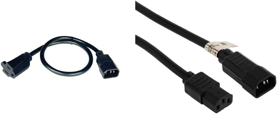 Tripp Lite Standard Computer Power Cord 12A, 16AWG (IEC-320-C14 to NEMA 5-15R) 2-ft.(P002-002)