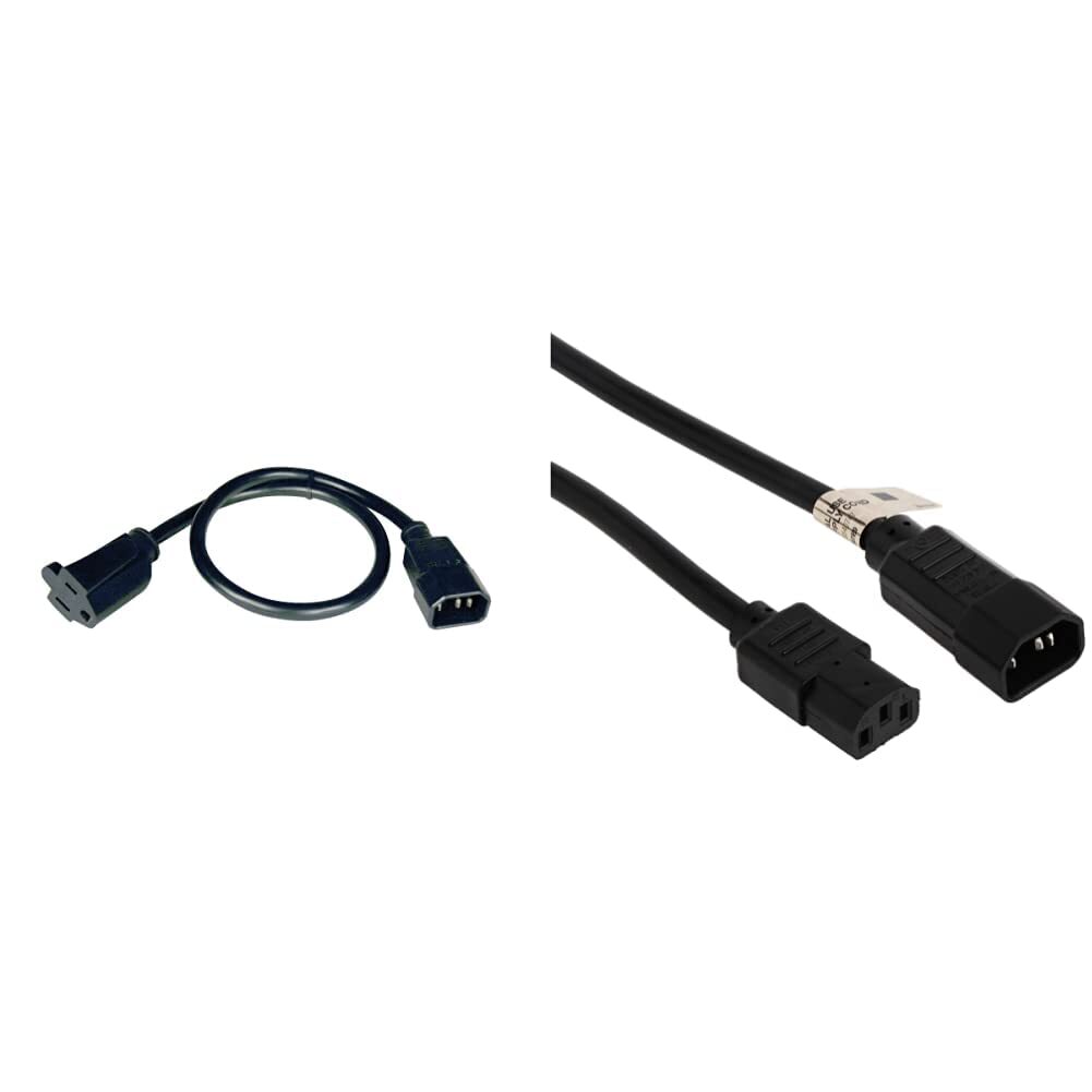 Tripp Lite Standard Computer Power Cord 12A, 16AWG (IEC-320-C14 to NEMA 5-15R) 2-ft.(P002-002)