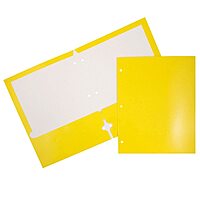 JAM PAPER Laminated Two-Pocket Glossy 3-Hole Letter Size Folders