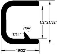 TACO Flexible Vinyl Trim - 1/2" Opening x 5/8"W x 25'L - White