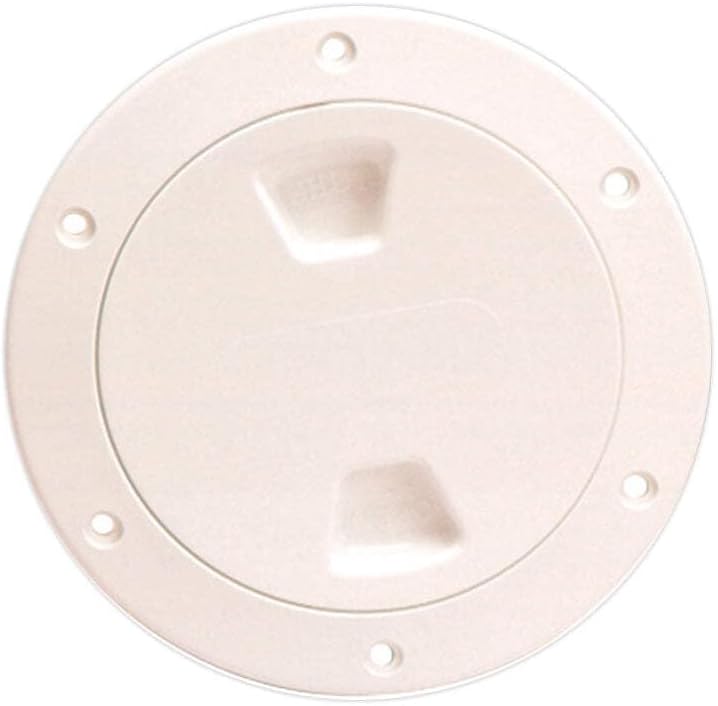 Beckson 4" Smooth Center Screw-Out Deck Plate - Beige