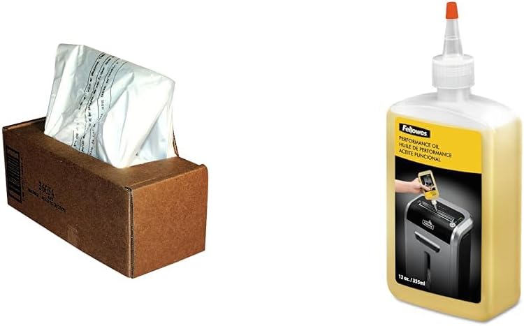 FELLOWES Powershred Shredder Bags with Dispenser & Extra-Long Wire Ties