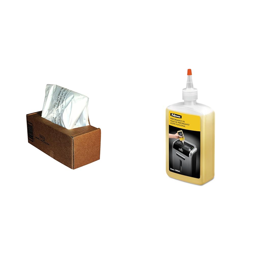 FELLOWES Powershred Shredder Bags with Dispenser & Extra-Long Wire Ties