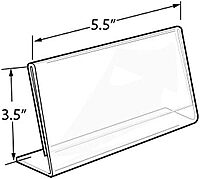 Azar Displays Acrylic L-Shaped Sign Holders, Clear - Pack of 10