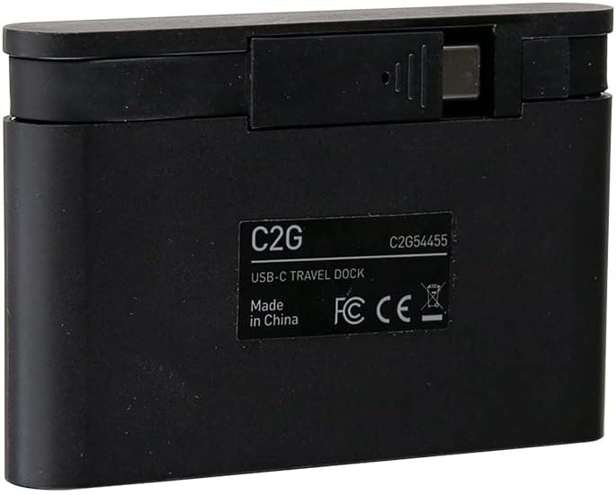 C2G USB-C 4-in-1 Compact Dock with HDMI, USB-A, Ethernet, and USB-C Power Delivery up to 100W - 4K 30Hz