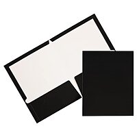 JAM PAPER Laminated Two-Pocket Glossy Presentation Folders - Letter Size