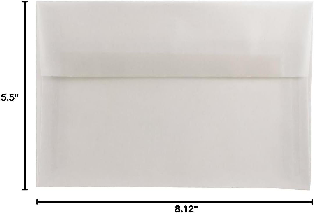 JAM PAPER Translucent Vellum Invitation Envelopes - Clear