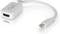 C2G Mini Display Port Adapter, Display Port to HDMI, Male to Female, White, 8 inches, Cables to Go 54314