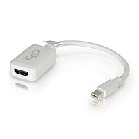 C2G Mini Display Port Adapter, Display Port to HDMI, Male to Female, White, 8 inches, Cables to Go 54314