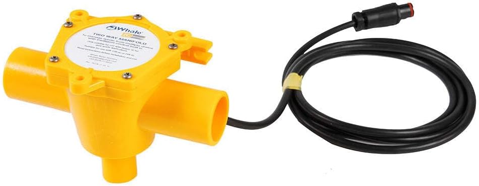 Whale 2-Way Waste Manifold 12' Cable 1-1/2" Ports