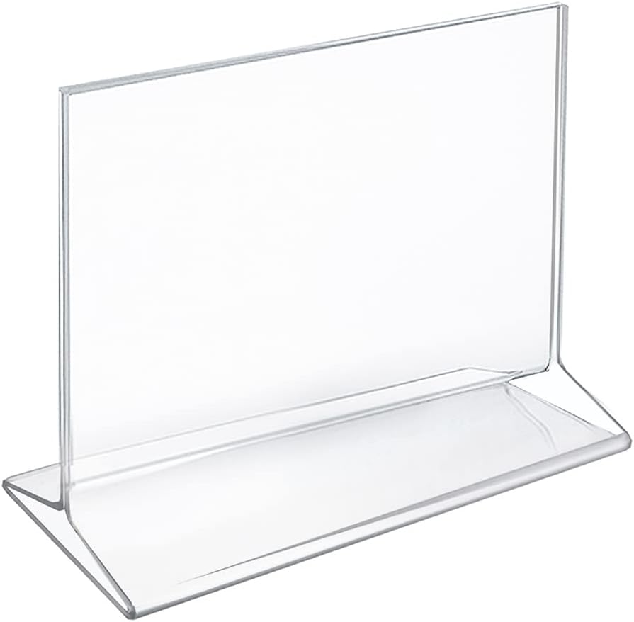 Azar Displays Top-Load Acrylic Sign Holders, Clear, Pack of 10