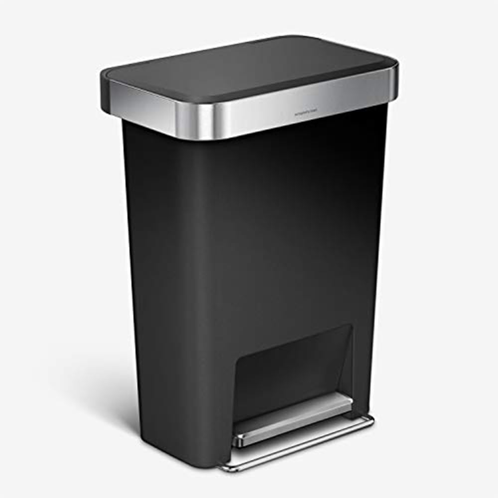 simplehuman Step Trash Can with LidShox, Steel Pedal & Liner Rim