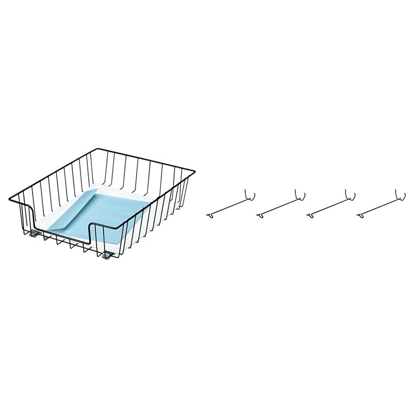Fellowes 60112 Workstation Letter Desk Tray Organizer, Wire, Black & Partitions Additions Stacker Set (64112) 1 Count (Pack of 1) Letter Trays + Additions Stacker Set