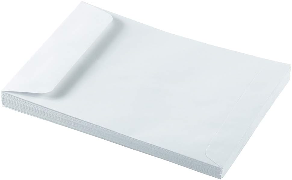 JAM Paper Open-End Catalog Envelopes with Gummed Closure - White