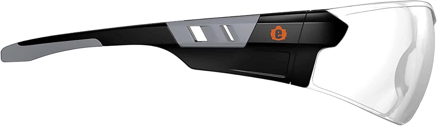 Ergodyne - 59103 Skullerz SAGA Frameless Safety Glasses, Anti Fog Clear Lens Matte Black (Pack of 2) Matte Black Frame