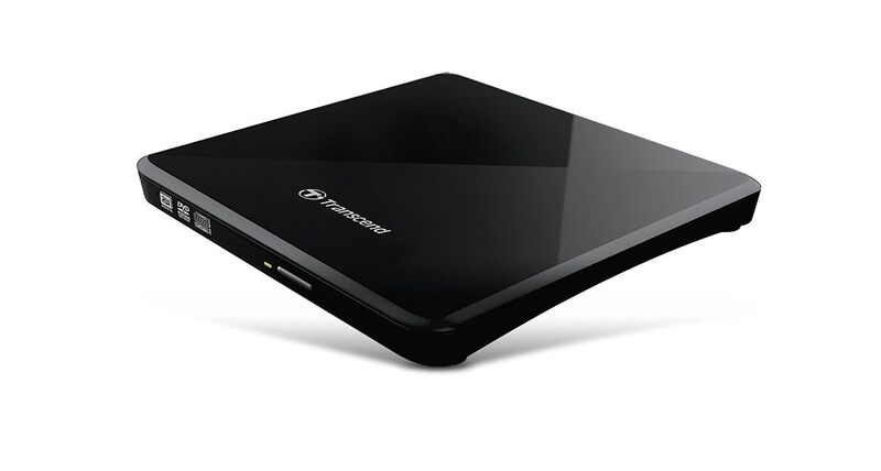 Transcend 8K Extra Slim Portable DVD Writer Optical Drive (TS8XDVDS-K) Black