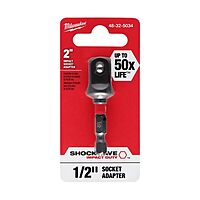 Milwaukee Shockwave Hex/Square 2 in. L Socket Adapter Alloy Steel 1 pk